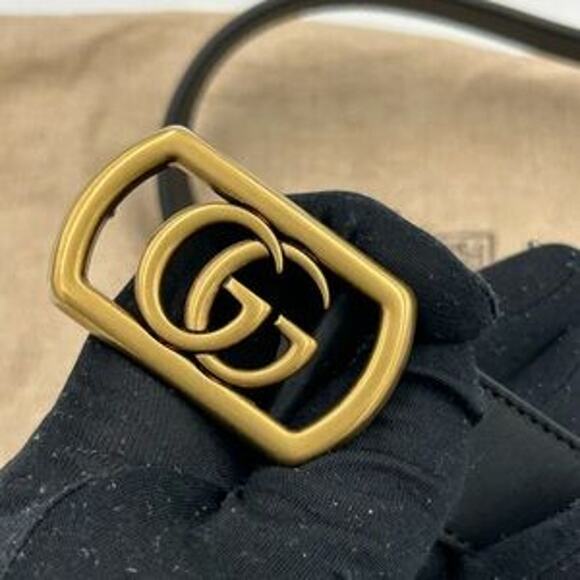 Men's Gucci double G black leather belt size 90 cm/36 inches made in Italy - Picture 8 of 12